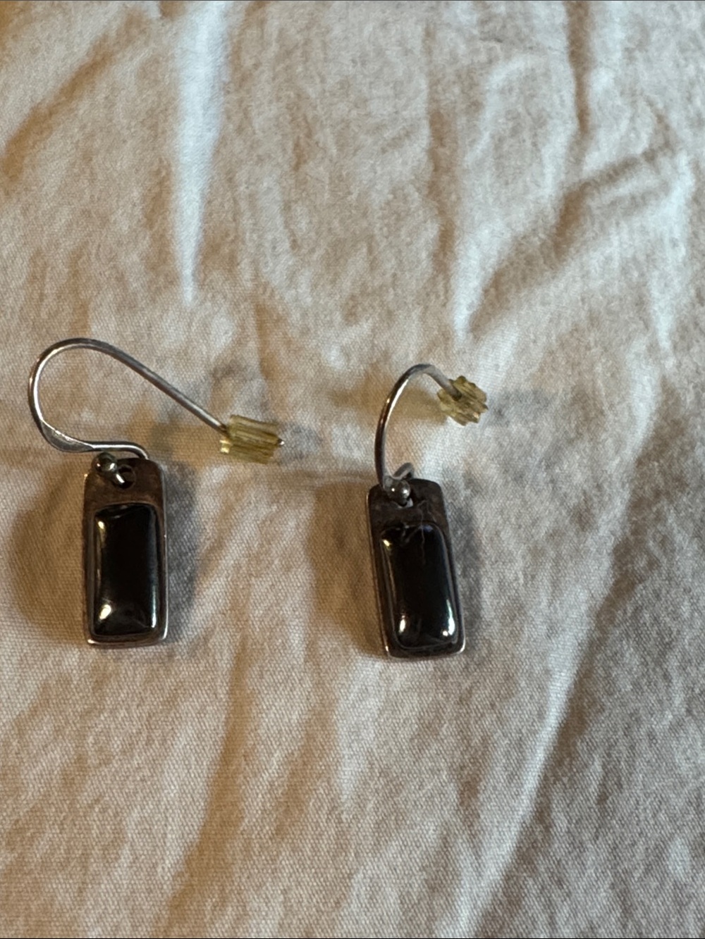 Authentic MM6 Maison Margiela 925 Silver Shadowbox Minimalist Dangle Earrings